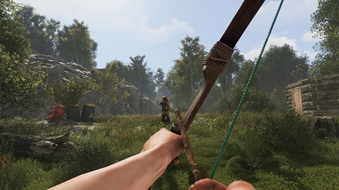 Rust aimbot hack FOV ring during a rooftop fight